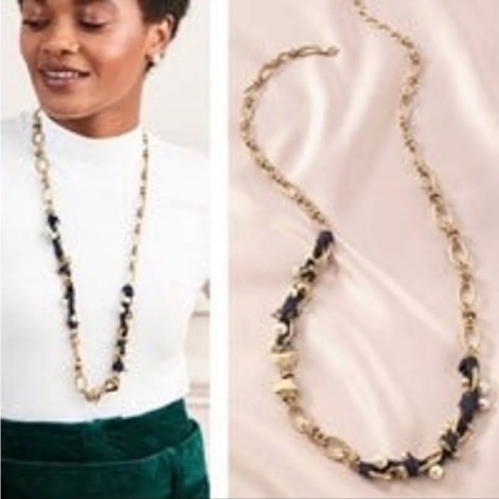 NWT Stella & Dot FRENCH TWIST Ribbon Necklace